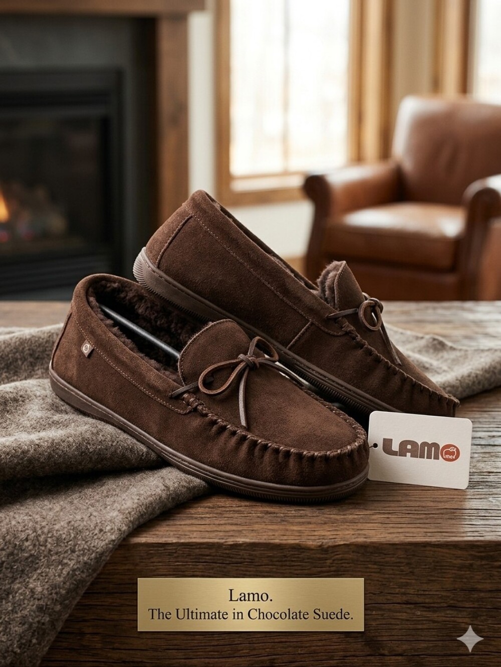 👣LAMO Men's Moccasins in Chocolate get 4 walking dog🙀